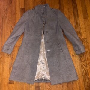 Wallis Gray Trench Coat Timeless Wool Blend